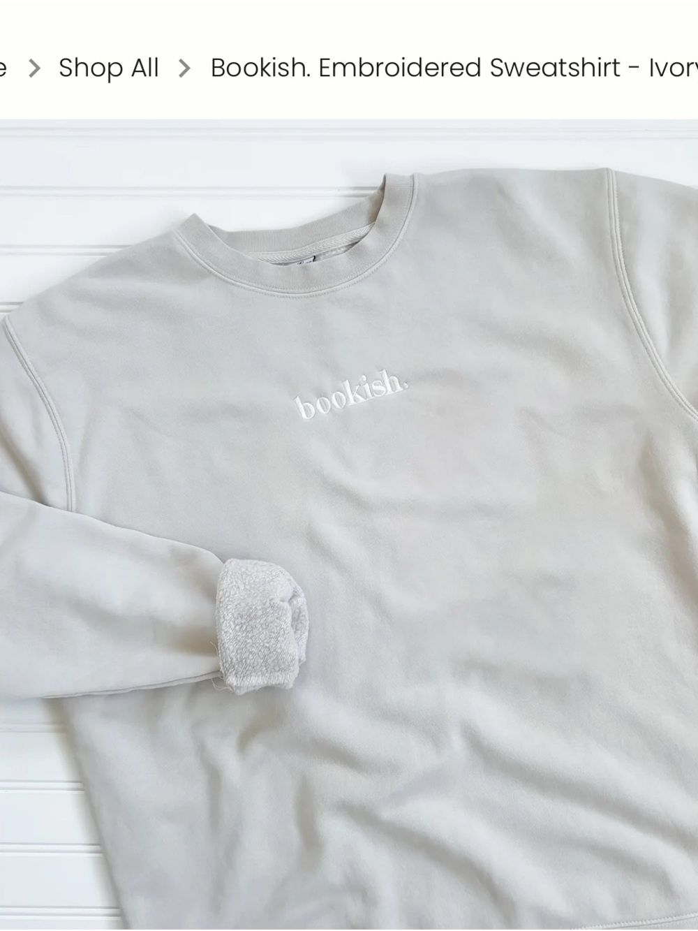 Embroidered Crewneck Sweatshirt - Ivory